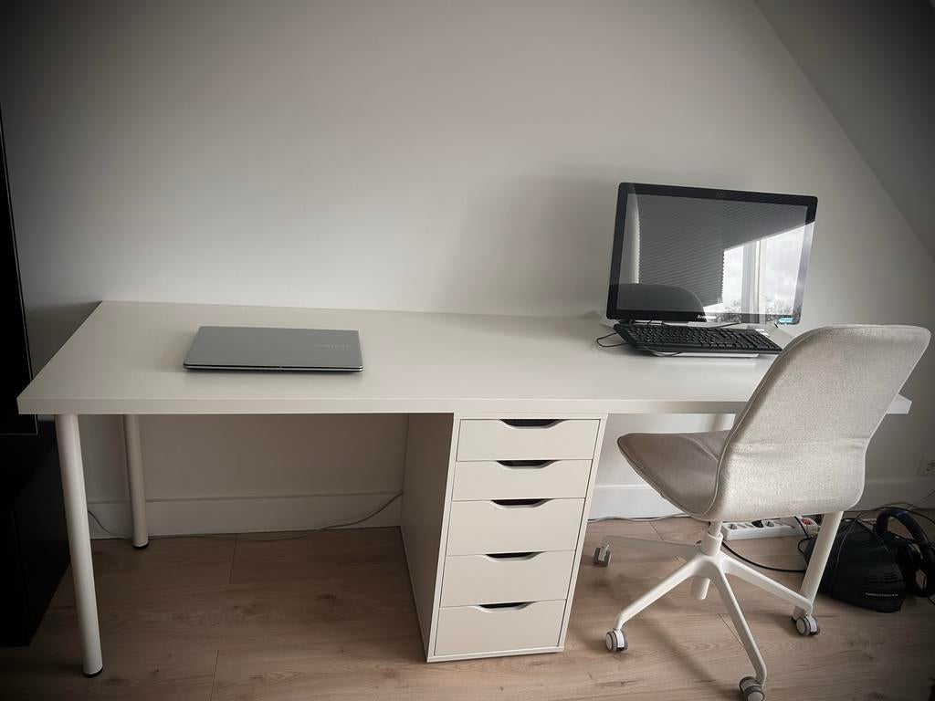 Ikea bureau met ladeblok - Ideaal voor thuiskantoor, Ophalen of Verzenden, Gebruikt