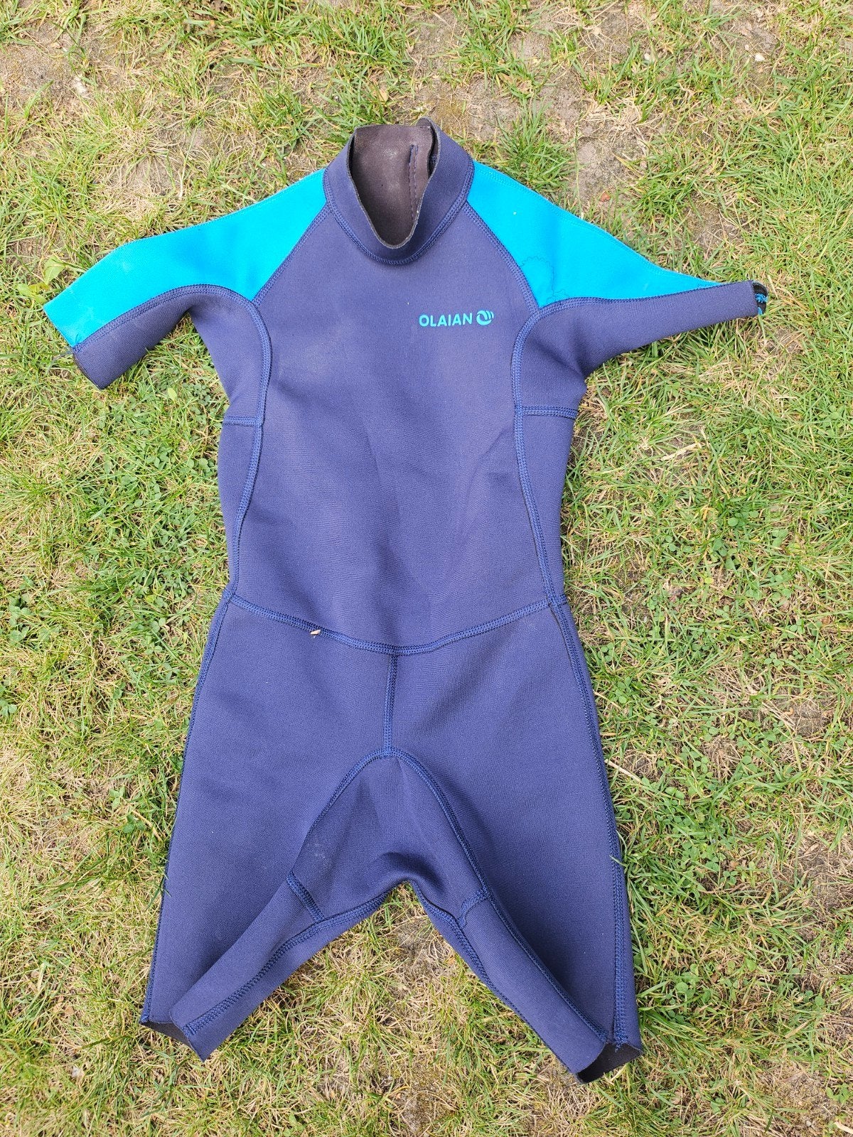 Olaian Kinder Wetsuit - Blauw/Turquoise, Ophalen, Gebruikt