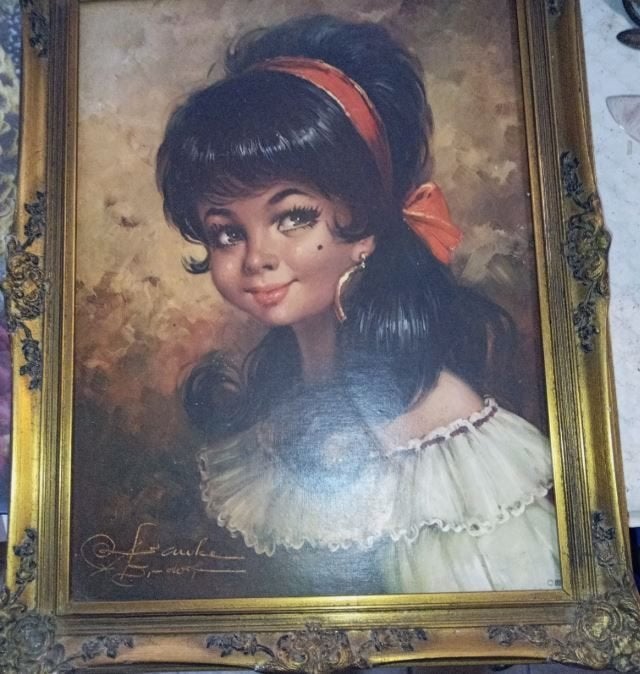 vintage kunstdruk `` zigeunermeisje`` 60er jaren, Ophalen, Huis en Inrichting