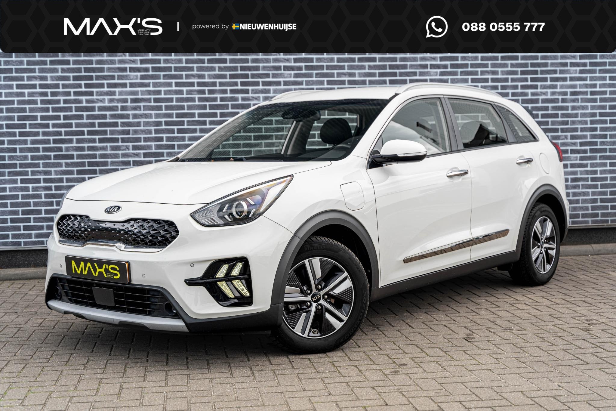 Kia Niro 1.6 GDi PHEV DynamicLine | Plug-in Hybrid | Achteru, Auto's, Kia, Gebruikt, Leder en Stof, Wit, Bedrijf