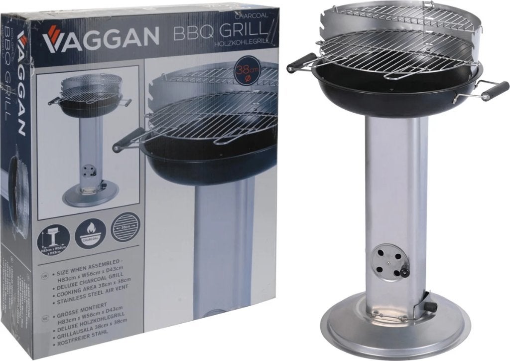 Vaggan RVS Barbecue rond op pilaar, Ophalen of Verzenden, Nieuw, Onbekend, Met accessoires
