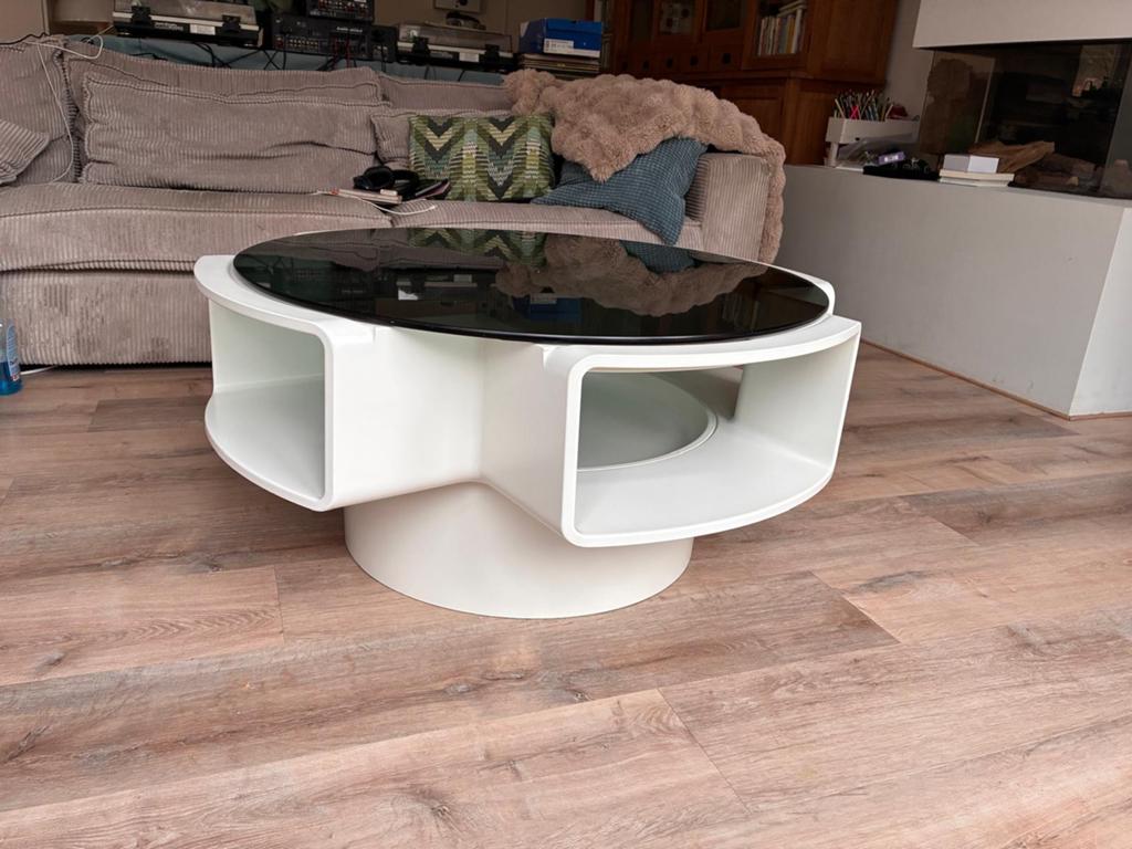 Jean maneval salontafel, curver, design, retro, vintage., Ophalen, 100 tot 150 cm, 50 tot 100 cm, Zo goed als nieuw