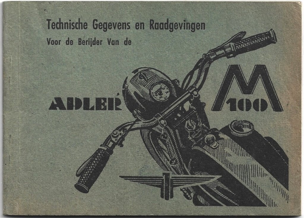 Adler M100 handleiding instructieboek motor (1648z), Ophalen of Verzenden, Overige merken