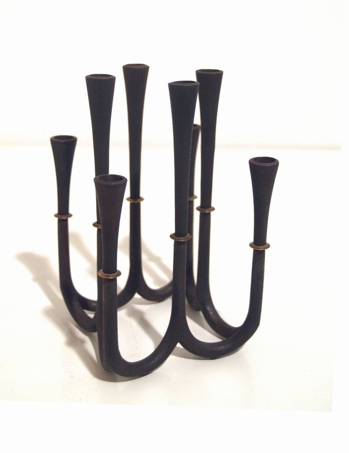 Jens Harald Quistgaard Danish brutalist candle holder, -, Zwart, -, Ophalen of Verzenden