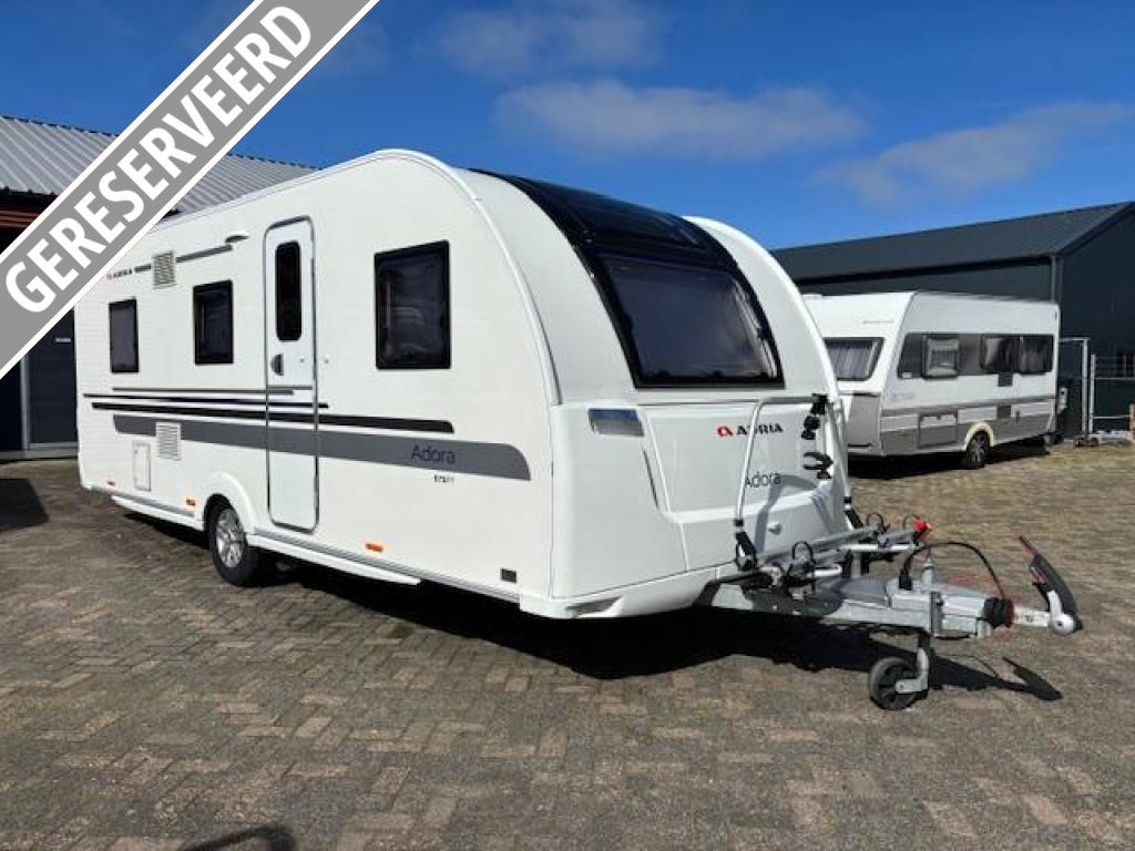 Adria Adora 573PT bj. 2016,VOORTENT,MOVER, 3x stapelbed!!, Caravans en Kamperen, Caravans, Schokbreker, Rondzit, Bedrijf, Adria