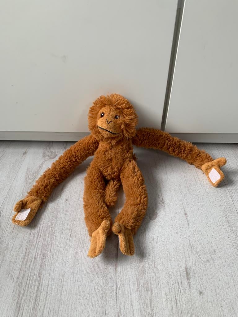 Gaia Zoo Aap Knuffel - Bruine Pluche Aap, Kinderen en Baby's, Speelgoed | Knuffels en Pluche, Gebruikt, Overige merken, Ophalen of Verzenden