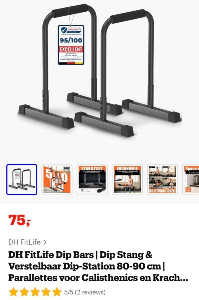 DH FitLife Dip Bars - Nieuw en Ongebruikt!, Ophalen of Verzenden, Nieuw, Buik, Overige typen