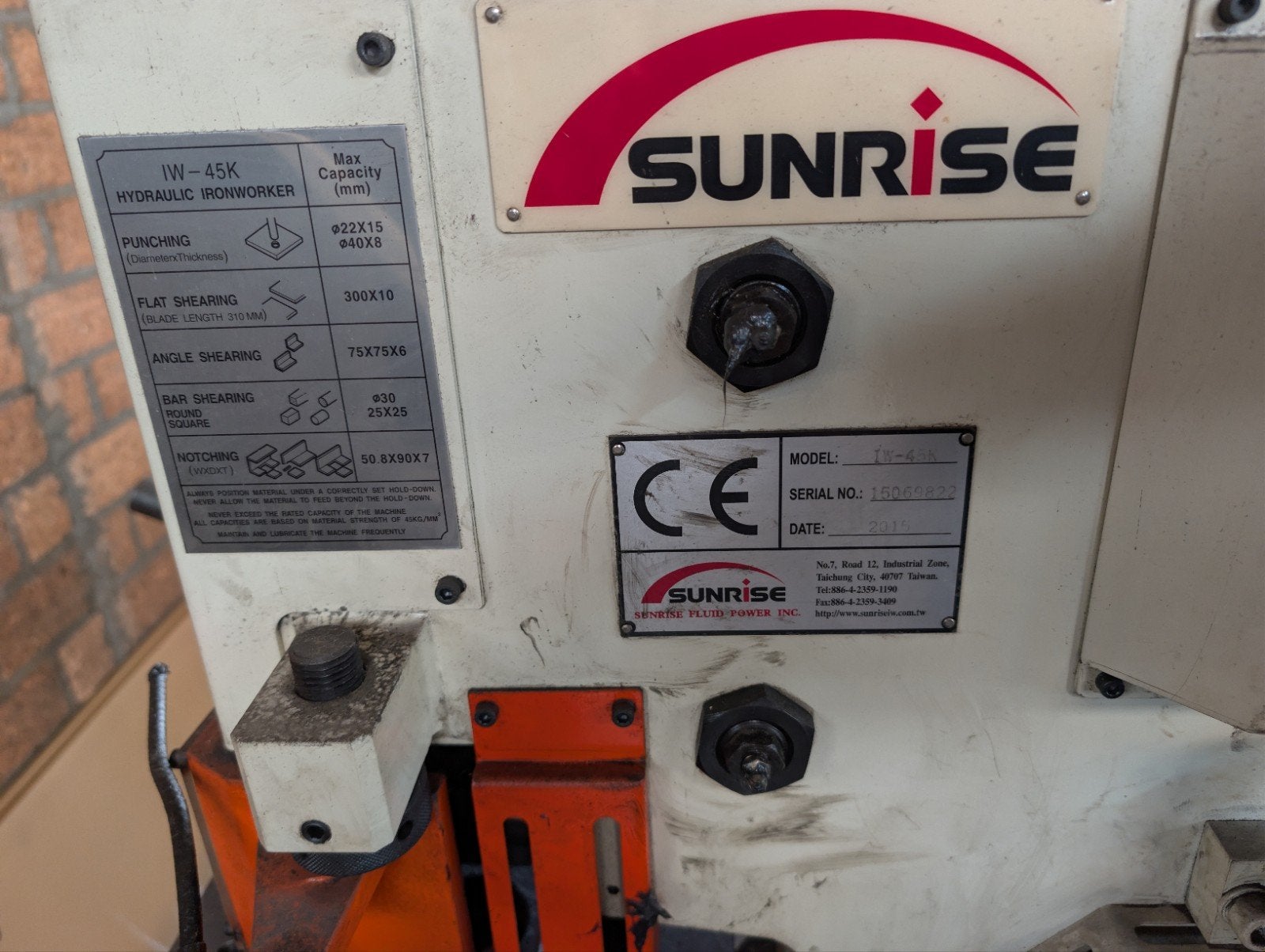 Sunrise IW-45K Hydraulische Pons- en Knipmachine, Ophalen of Verzenden
