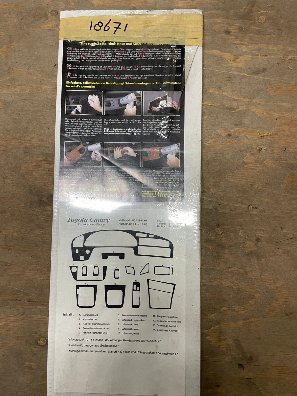Toyota camry sxv10 sticker set dashboard hout, Ophalen of Verzenden, Nieuw