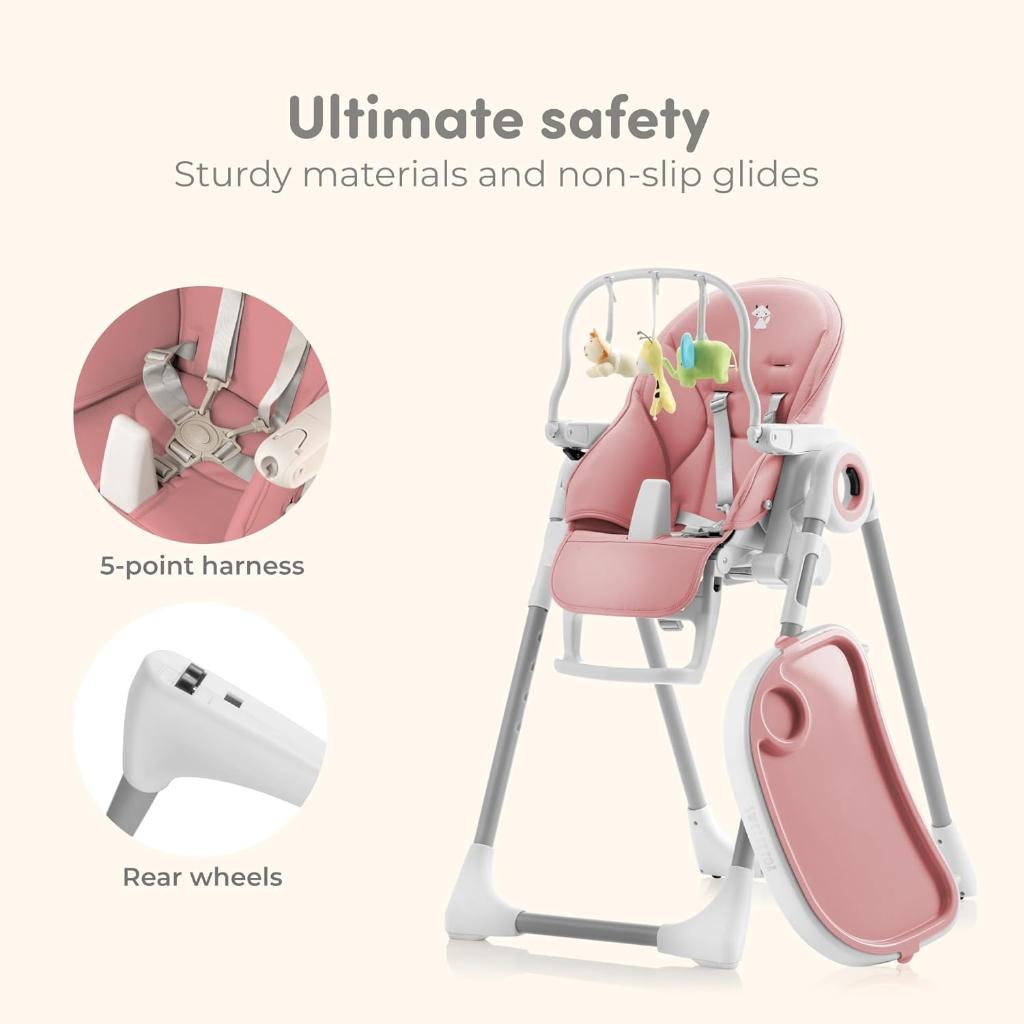Baby High Chair with Toy Arch - 7 different heights, Ophalen of Verzenden, Zo goed als nieuw, Inklapstoel, Gordel(s)