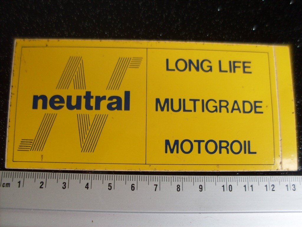 sticker neutral logo long life multigrade motor oil olie, Verzenden, Zo goed als nieuw, Merk