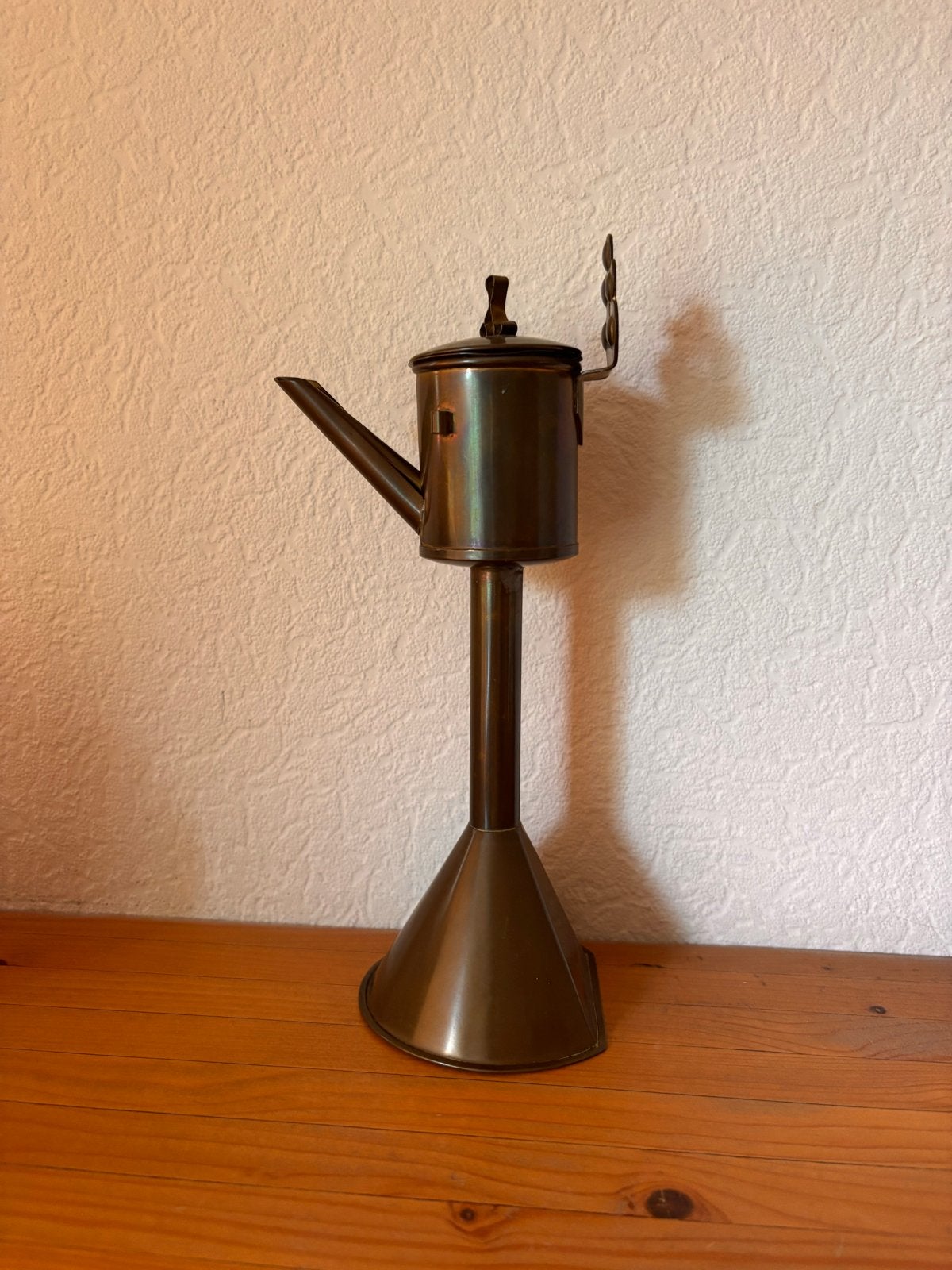 Antieke Messing Olielamp / Snotneus - 19e Eeuw - 28 cm, Ophalen of Verzenden