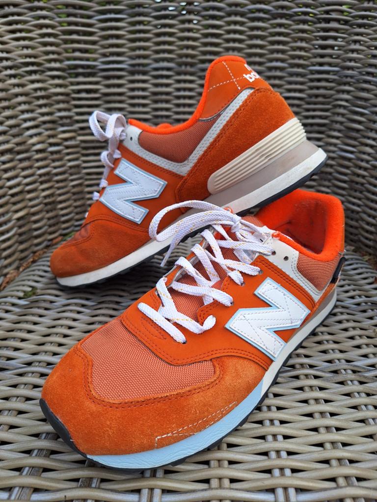 New Balance,Sneakers,maat 44,574,zgan,unisex,oranje,, Ophalen of Verzenden, Zo goed als nieuw, Oranje, Sneakers of Gympen