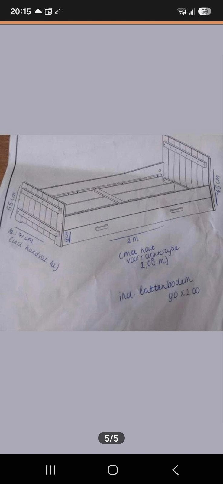 Stoer kinderbed met onder laden, Lattenbodem, 85 tot 100 cm, Ophalen of Verzenden, Zo goed als nieuw