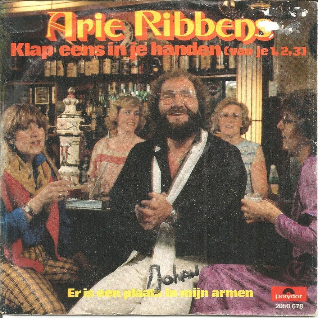 VERKOCHT Arie Ribbens : Klap eens in je handen (van je 1,2,3, Gebruikt, Fotohoes, 7 inch, Ophalen of Verzenden
