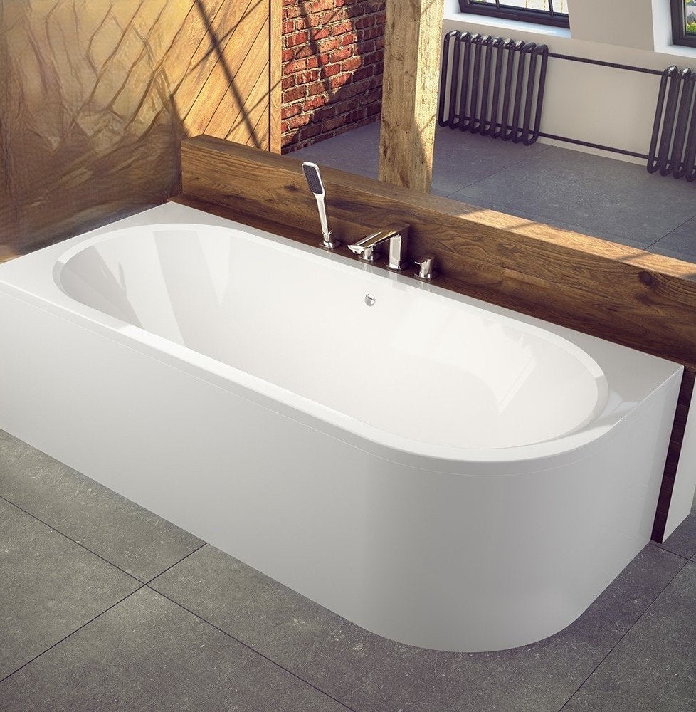 LIGBAD DUOBAD 180x80 cm asymmetrisch incl poten, Ophalen, Nieuw