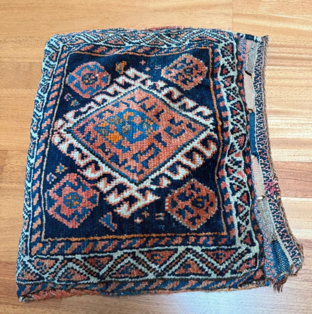 Old tribal Afghan Baluch rug cushion with the inner, 55x45., Ophalen of Verzenden