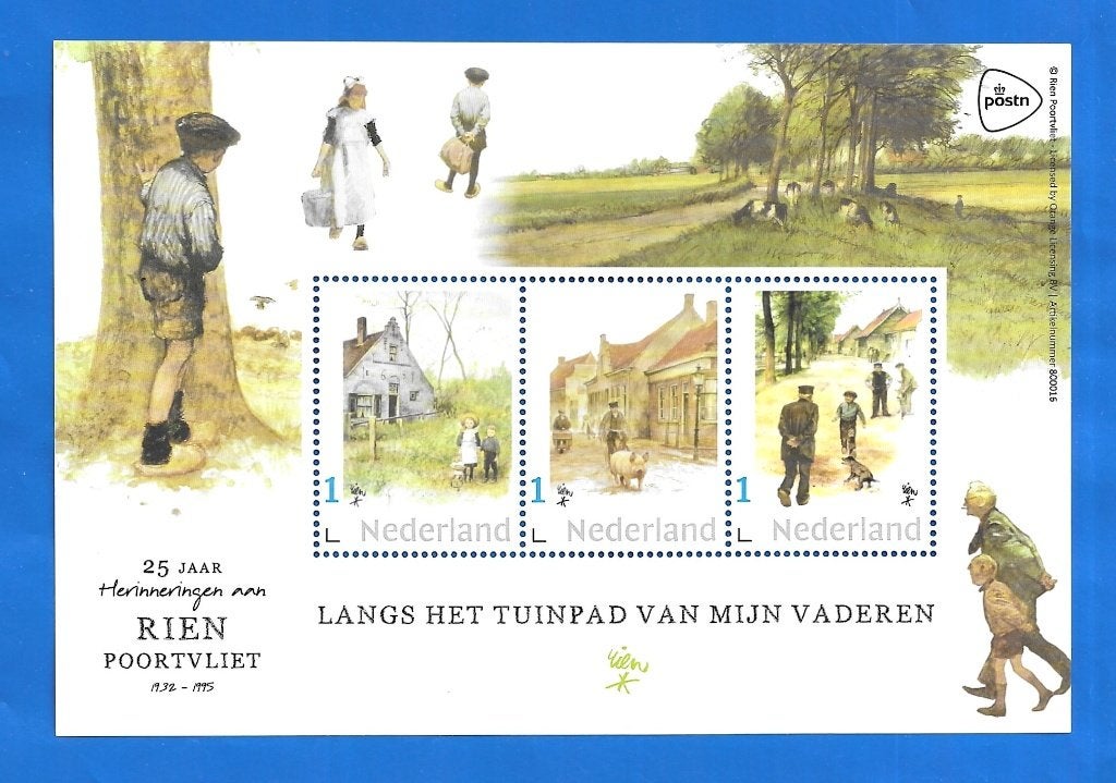 Vel Rien Poortvliet - Langs het tuinpad van mijn vaderen, Postzegels en Munten, Verzenden, Na 1940, Postfris