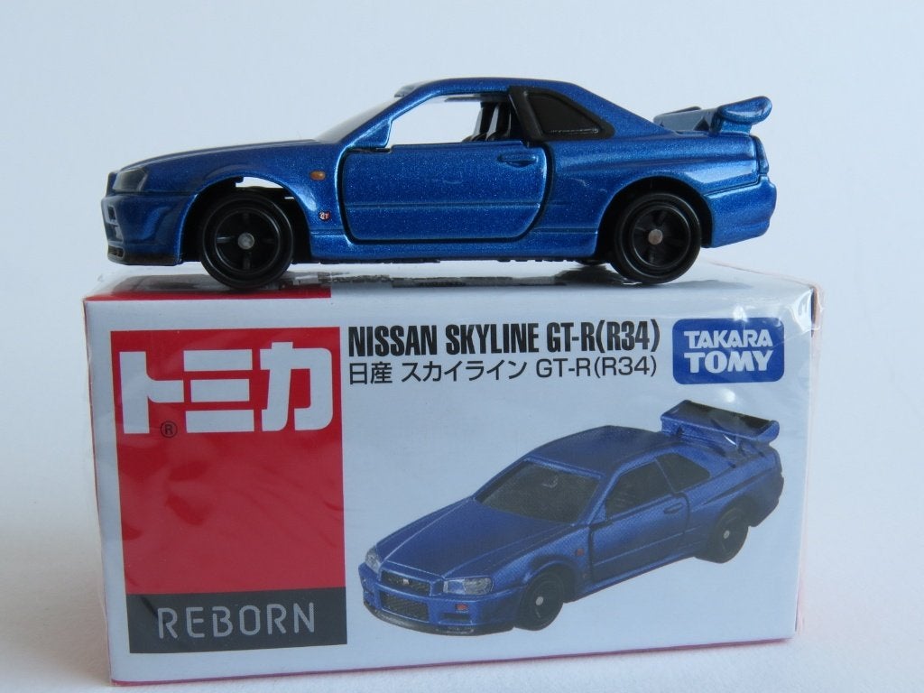 Tomica Reborn Skyline GT-R blauw (r34) 3inch tomy, Ophalen of Verzenden, Nieuw, Auto