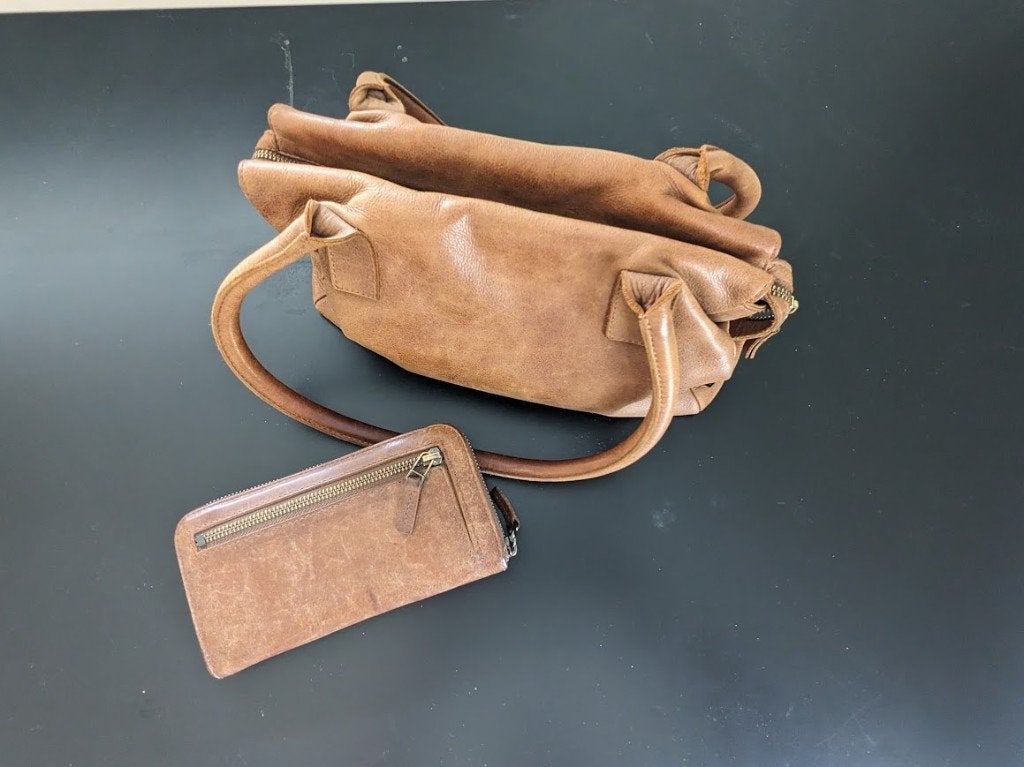 Mooie set Fred de la Bretonniere handtas & portemonnee bruin, Sieraden, Tassen en Uiterlijk, Ophalen of Verzenden, Gebruikt, Bruin