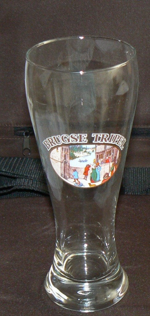 Brugse Tripel Bier glas 0,5 liter, Ophalen of Verzenden, Zo goed als nieuw, Glas of Glazen, Overige merken