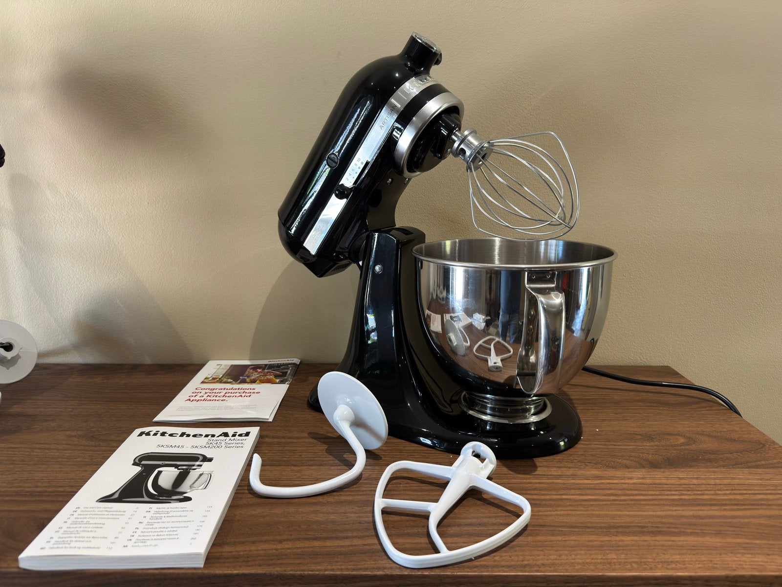 KitchenAid Artisan Keukenmixer Zwart Uitstekende staat, Witgoed en Apparatuur, Keukenmixers, 4 liter of meer, Ophalen of Verzenden