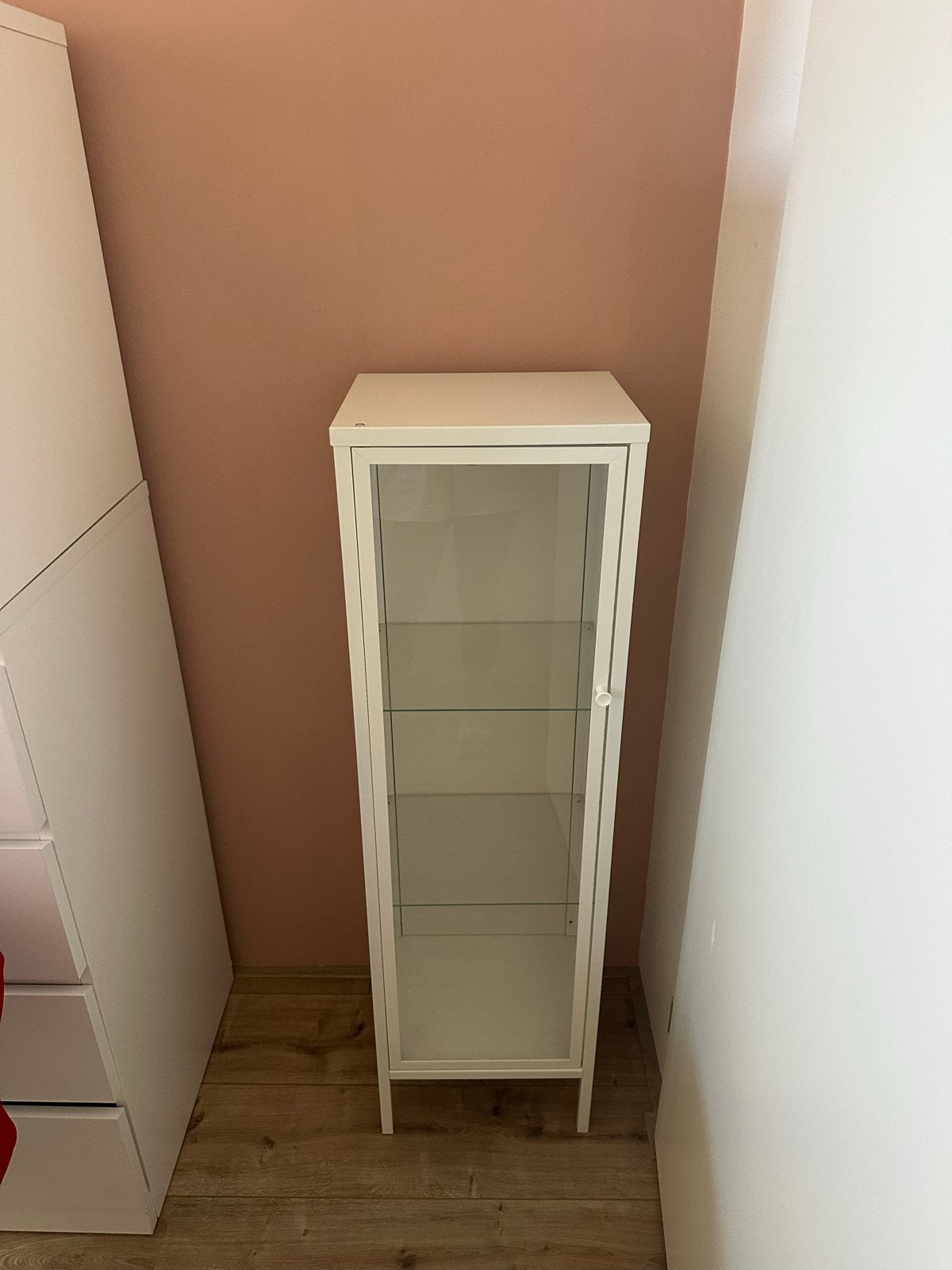 IKEA BAGGEBO Vitrinekast, wit, zo goed als nieuw, Ophalen, Minder dan 50 cm, 100 tot 150 cm, Zo goed als nieuw