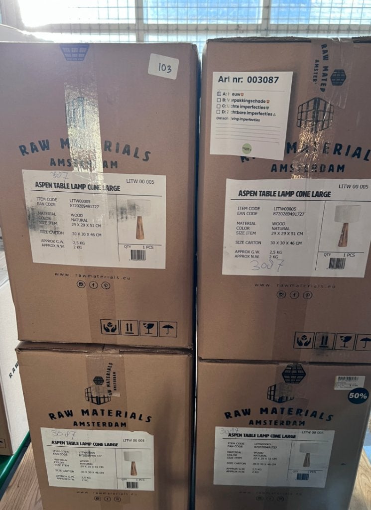 Tafellamp Aspen Cone Large Raw Materials | Van €175, nu, Raw Materials, Raw Materials, Nieuw, Ophalen of Verzenden