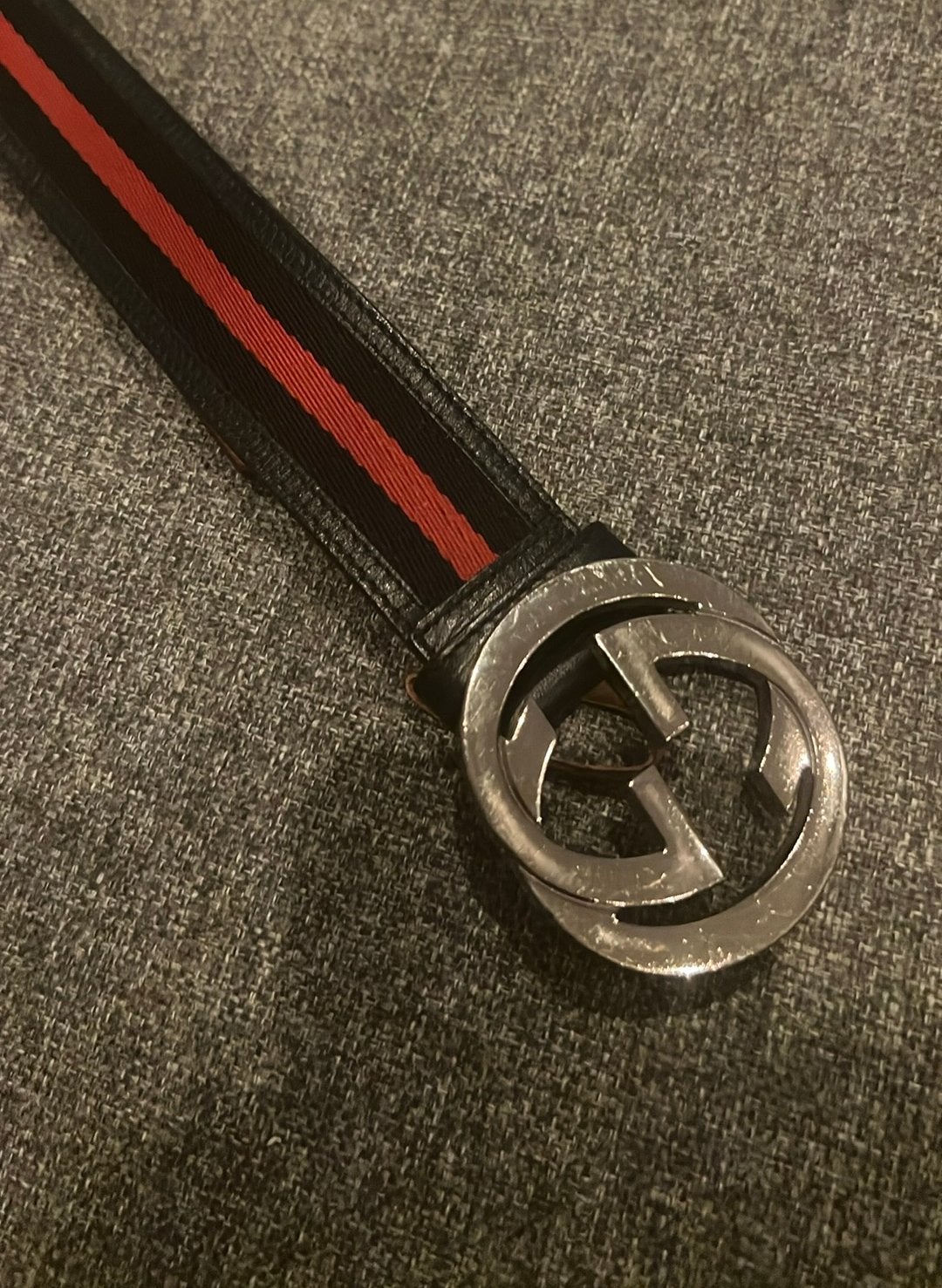 Gucci Riem - Origineel - 95 cm, 95 tot 105 cm, Ophalen of Verzenden, Riem of Ceintuur, Gedragen