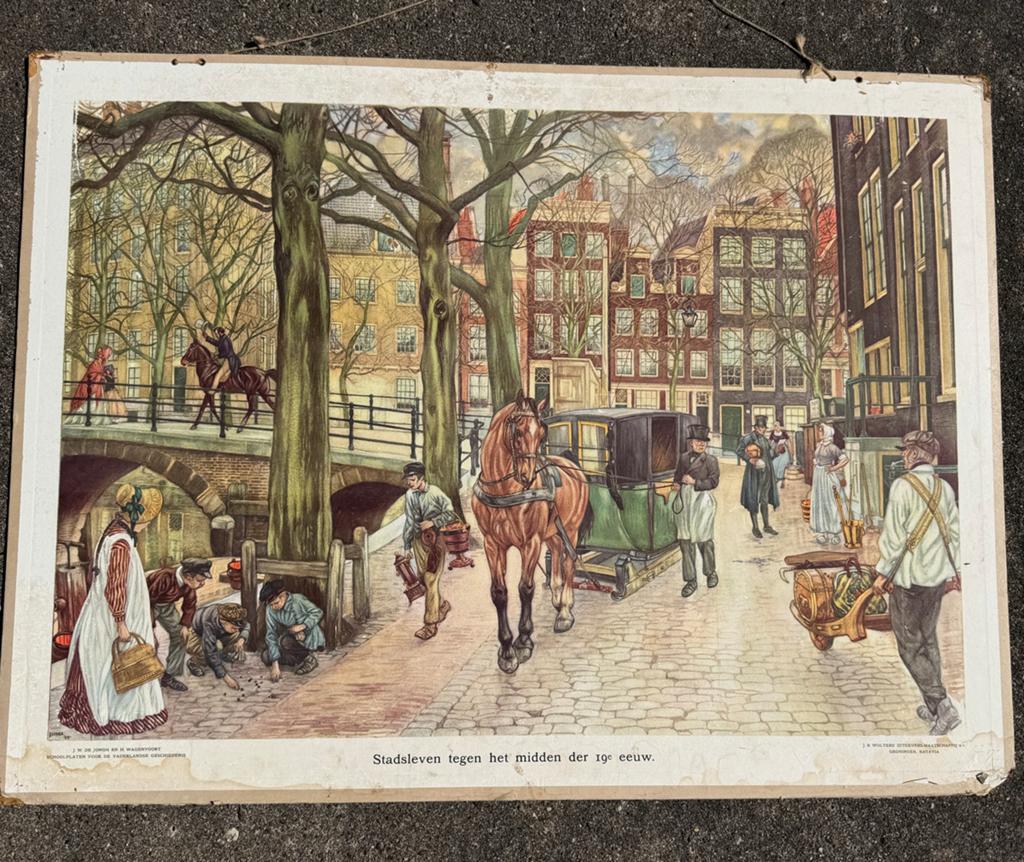 Schoolplaat Wolters Noordhof: Stadsleven 19e eeuw, Ophalen