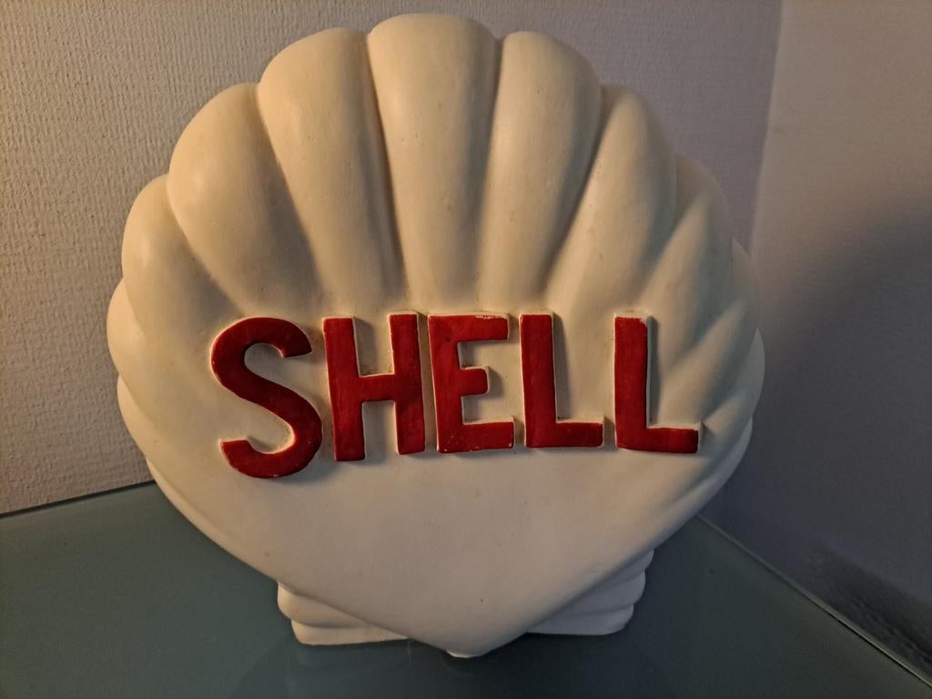 Vintage Shell schelp reclame logo display lamp Heico 30 cm, Verzamelen, Ophalen of Verzenden, Gebruikt, Reclamebord