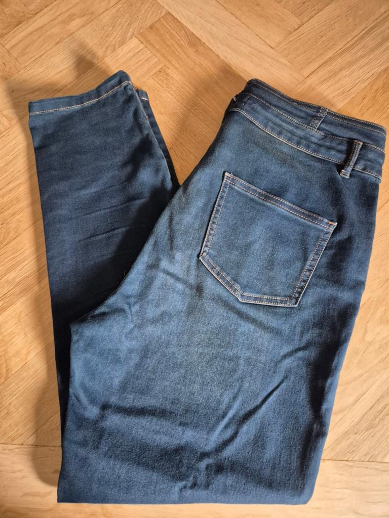 Cropped high waist slim fit jeans maat 44, Blauw, Overige jeansmaten, Ophalen of Verzenden, Zo goed als nieuw