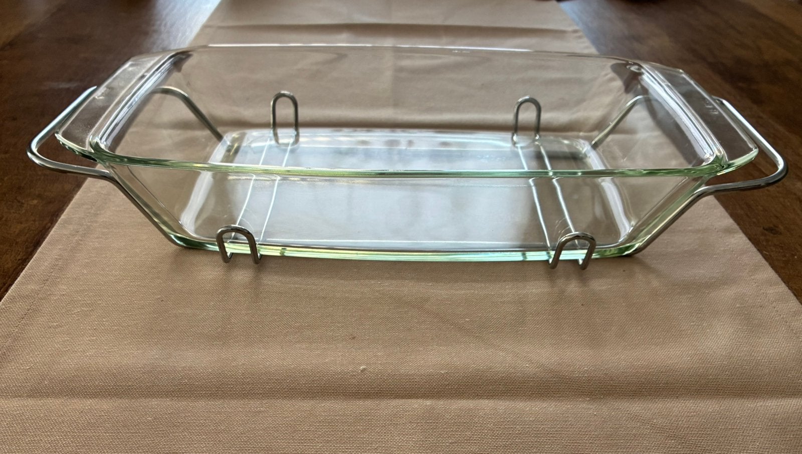 Simax Glazen Ovenschaal met Metalen Houder, Ophalen, Modern, Glas, Schaal of Schalen