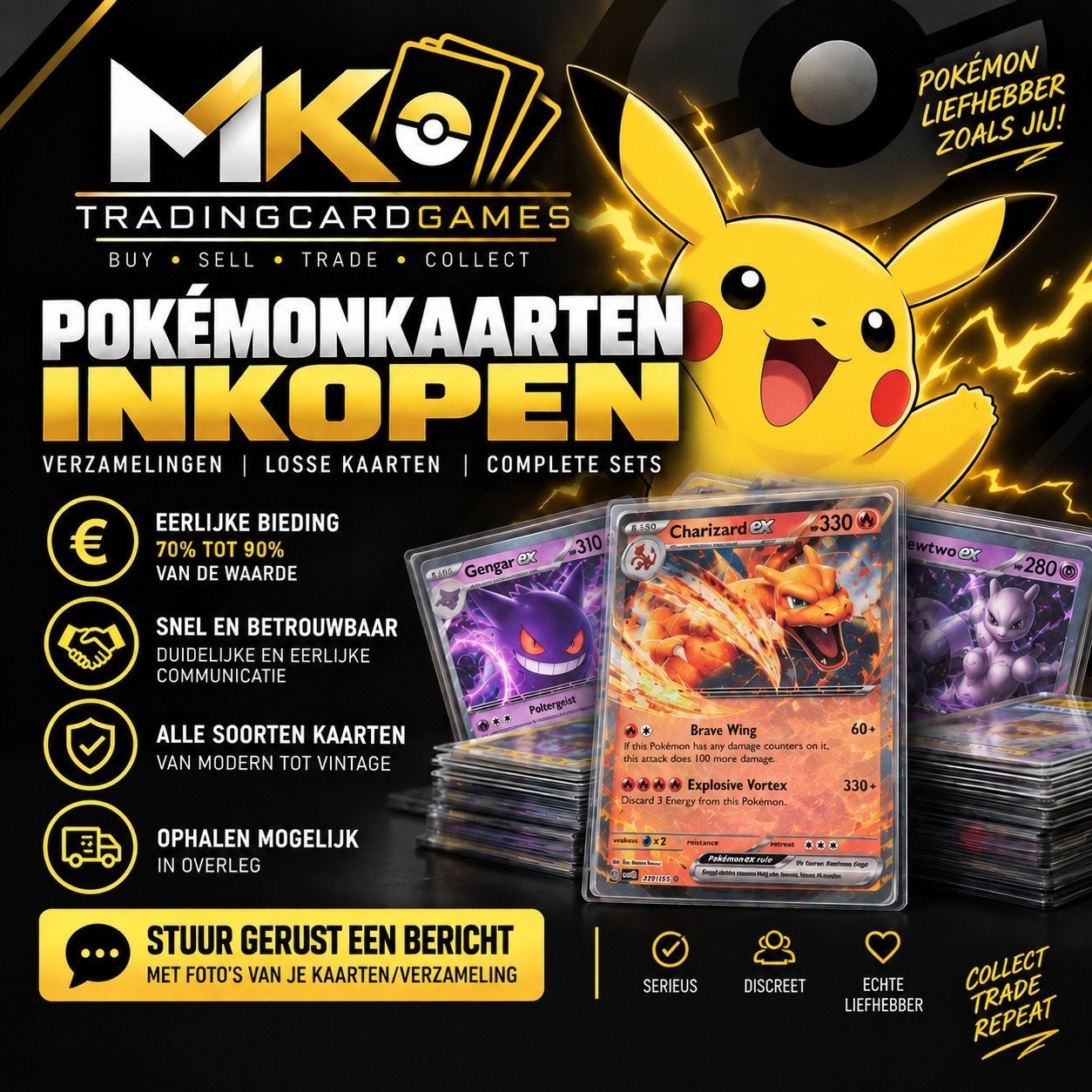 Pokémonkaarten gezocht | Wij Kopen In- 75 tot 95% waarde!, Hobby en Vrije tijd, Ophalen of Verzenden, Gebruikt, Meerdere kaarten