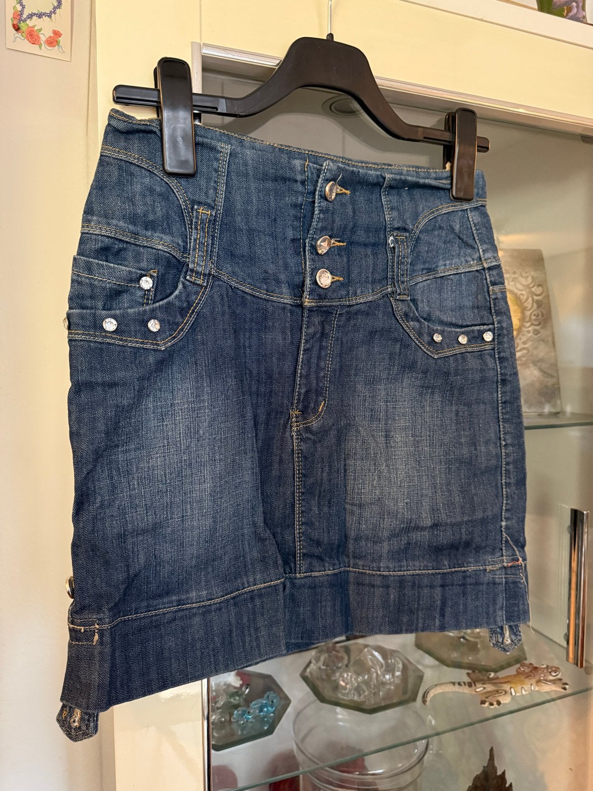 Gold SK Jeans Wear spijkerrokje met bling maat M, Kleding | Dames, Rokken, Maat 38/40 (M), Blauw, Ophalen of Verzenden, Zo goed als nieuw