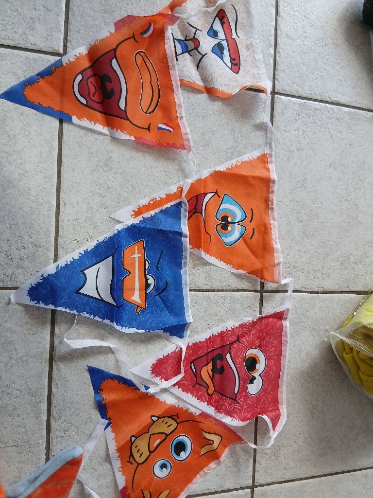 ORANJE LEEUW VLAGGEN LIJN/slinger, Ophalen of Verzenden, Zo goed als nieuw, Versiering, Oranje of Koningsdag