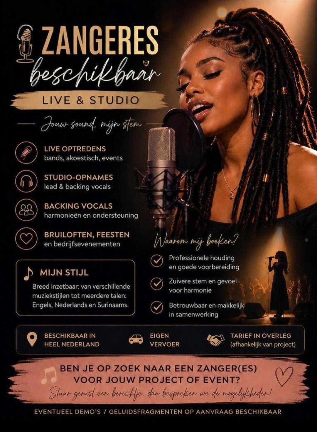 Vocalist Beschikbaar, Contacten en Berichten, Muziek maken en Bandleden