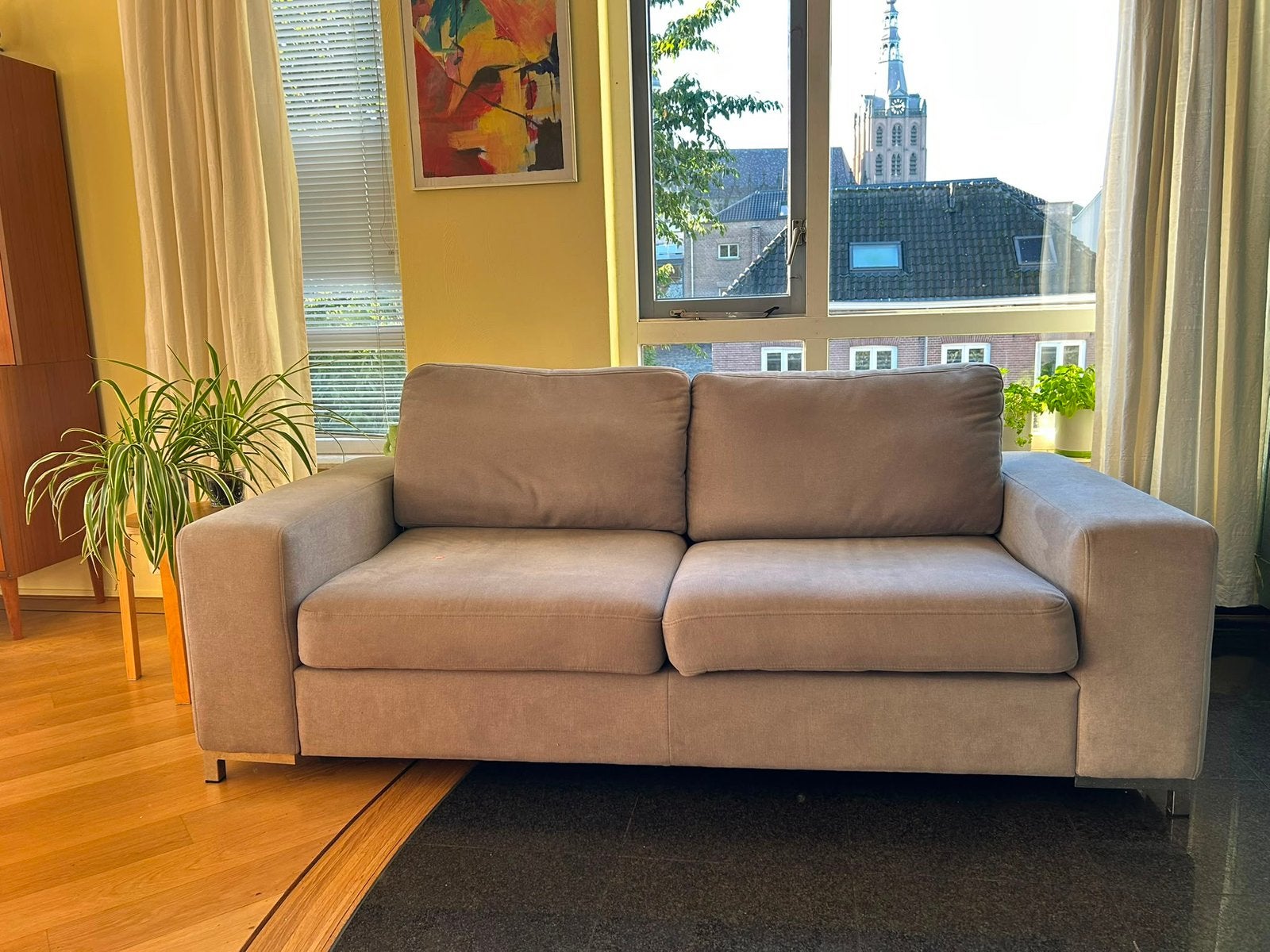 Grijze 2,5-zitsbank, Ophalen, Gebruikt, 150 tot 200 cm, Tweepersoons