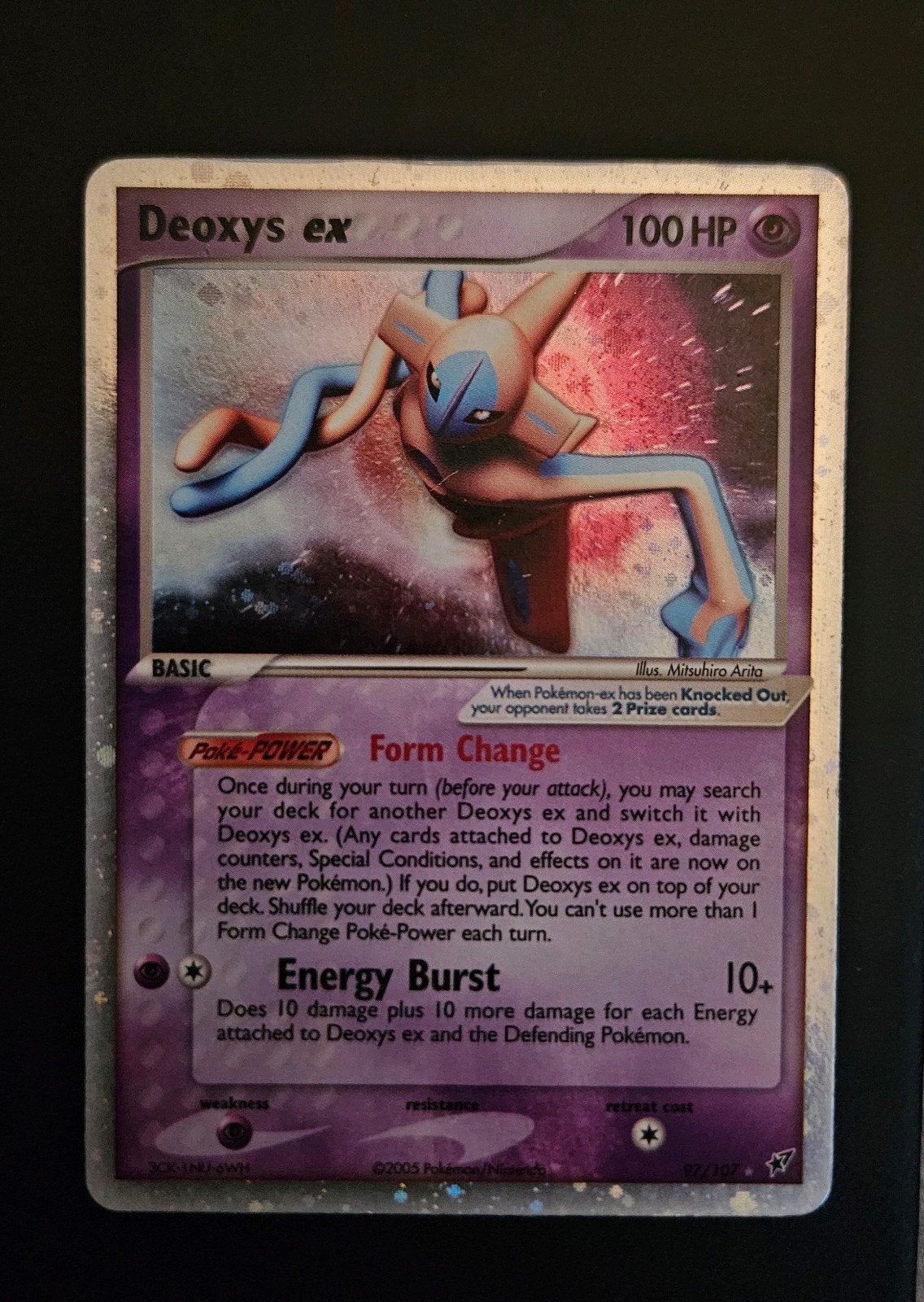 Deoxys ex 97/107 - EX Deoxys (met SWIRL), Hobby en Vrije tijd, Verzamelkaartspellen | Pokémon, Ophalen, Zo goed als nieuw, Losse kaart