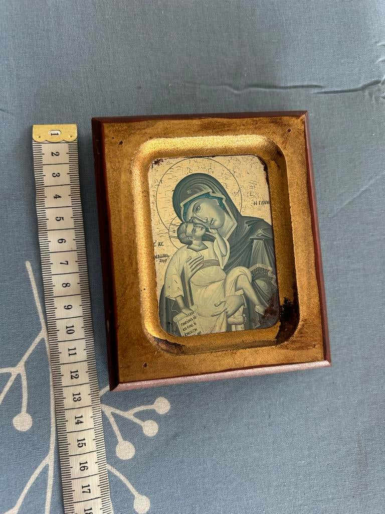 Byzantijns icoon Maria met Kind - Handgemaakte reproductie, Ophalen of Verzenden