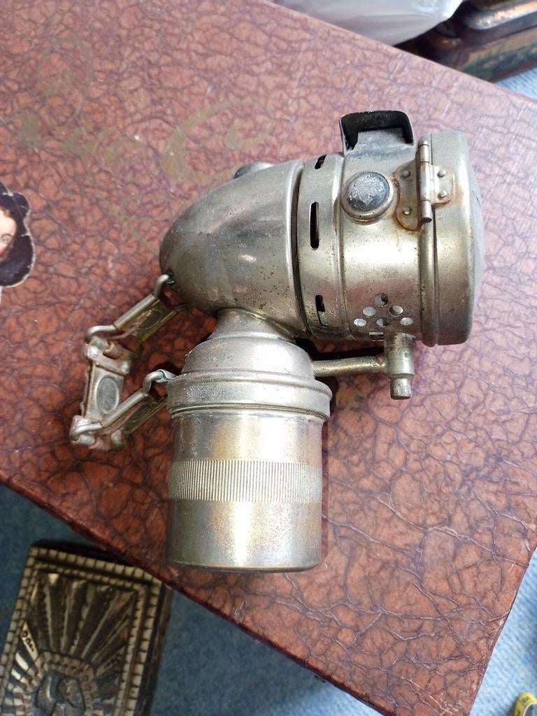 Antieke fietscarbidlamp - Riemann, Antiek en Kunst, Ophalen of Verzenden