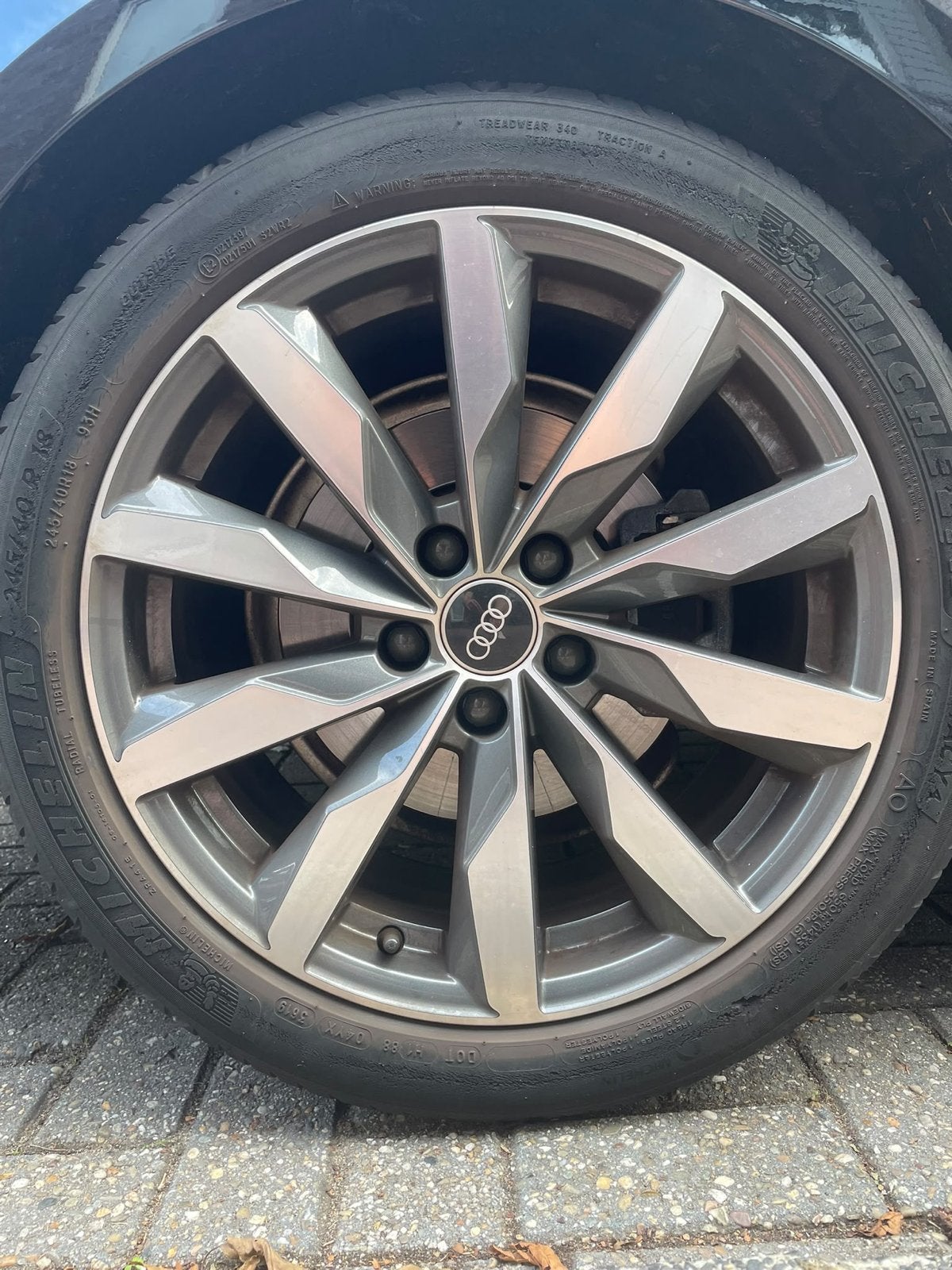 Audi A4 Competition Velgen met Michelin Banden 245/40/18, Ophalen, 18 inch, Banden en Velgen, Personenwagen