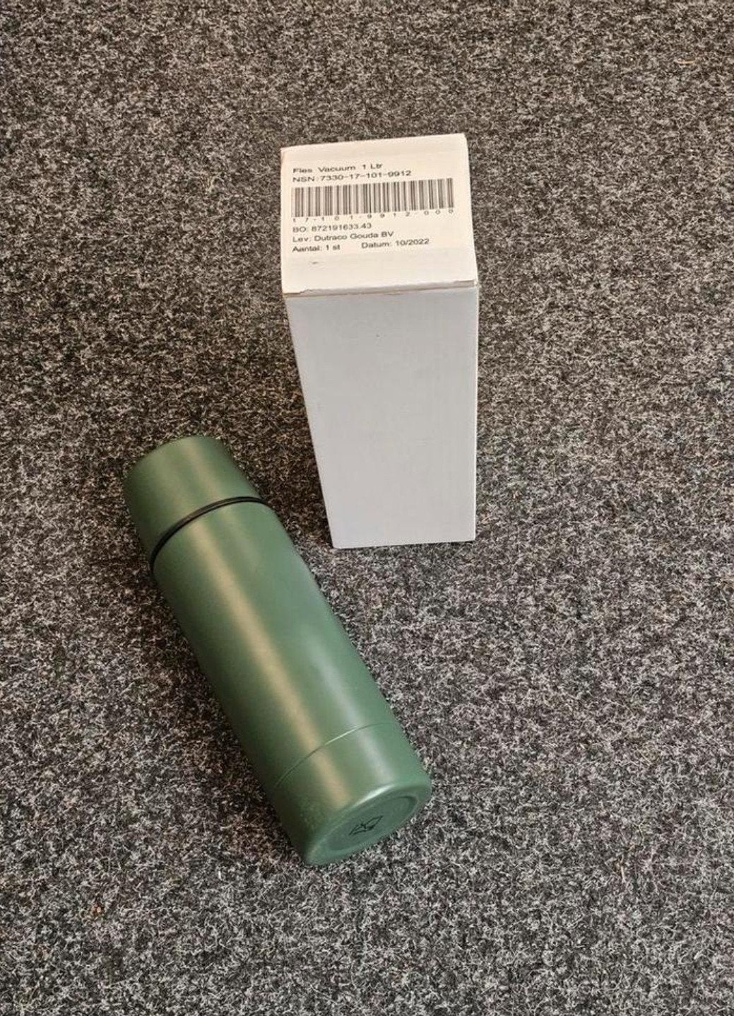 NL leger thermosfles groen aluminium nieuw 1 liter, ., Ophalen of Verzenden, ., Nederland