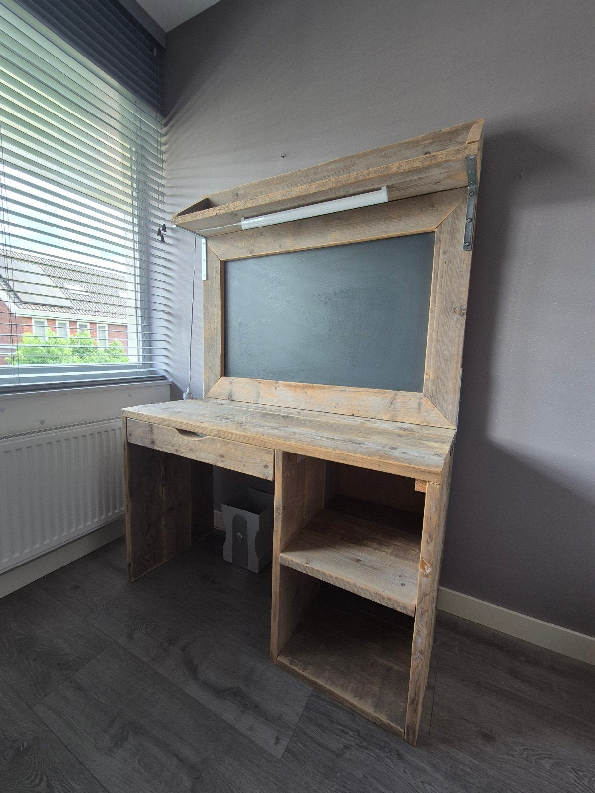 Steigerhouten bureau met magneetkrijtbord en boekenplank, Ophalen, Overige typen
