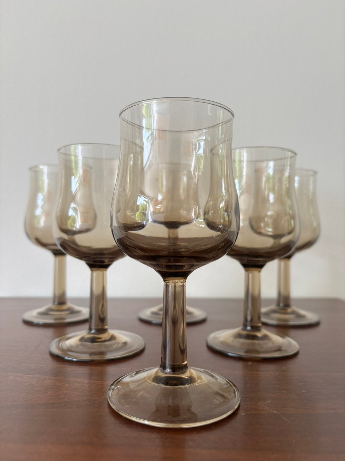 Vintage Luminarc France rookglazen – set van 8, Ophalen of Verzenden, Zo goed als nieuw, Borrel- of Shotglas