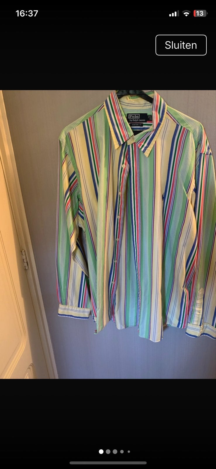 Polo Ralph Lauren gestreept overhemd XL, Ophalen of Verzenden, Gedragen, Meerkleurig, Halswijdte 43/44 (XL)