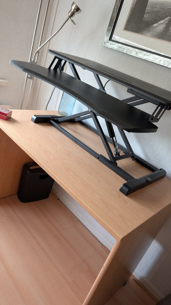 FlexyStands Sit-Stand Desk met gasveer., Ophalen, Zit-sta bureau, In hoogte verstelbaar, Zo goed als nieuw