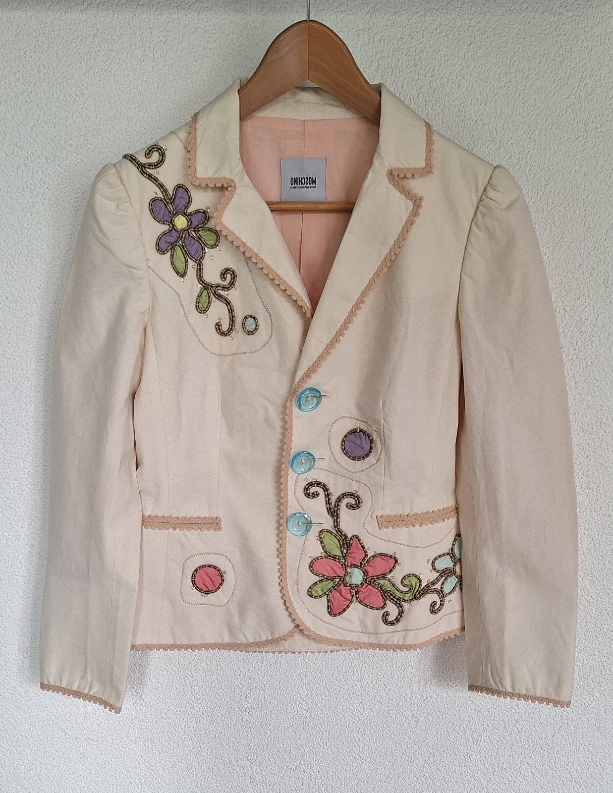 Moschino cheap chic colbert vintage XS jasje blazer kleding, Meerkleurig, Zo goed als nieuw, Jasje, Maat 34 (XS) of kleiner
