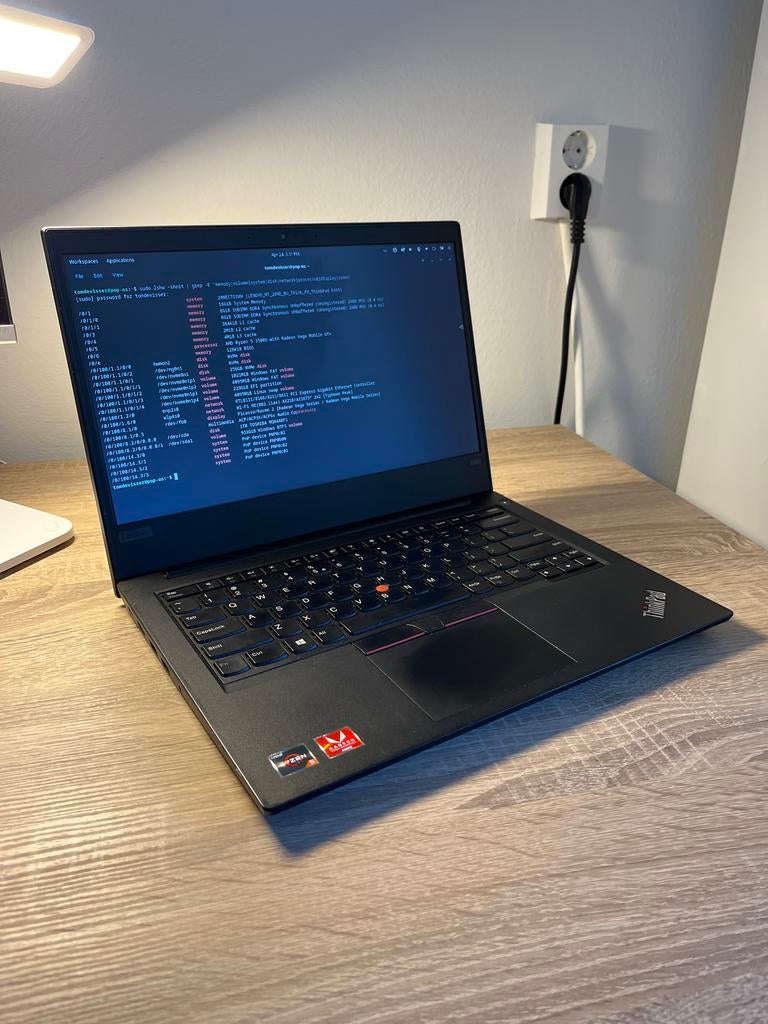 Lenovo ThinkPad E495 - Ryzen 5, 16GB RAM, SSD+HDD, WiFi 6E, Gebruikt, 2 tot 3 Ghz, Qwerty, 14 inch