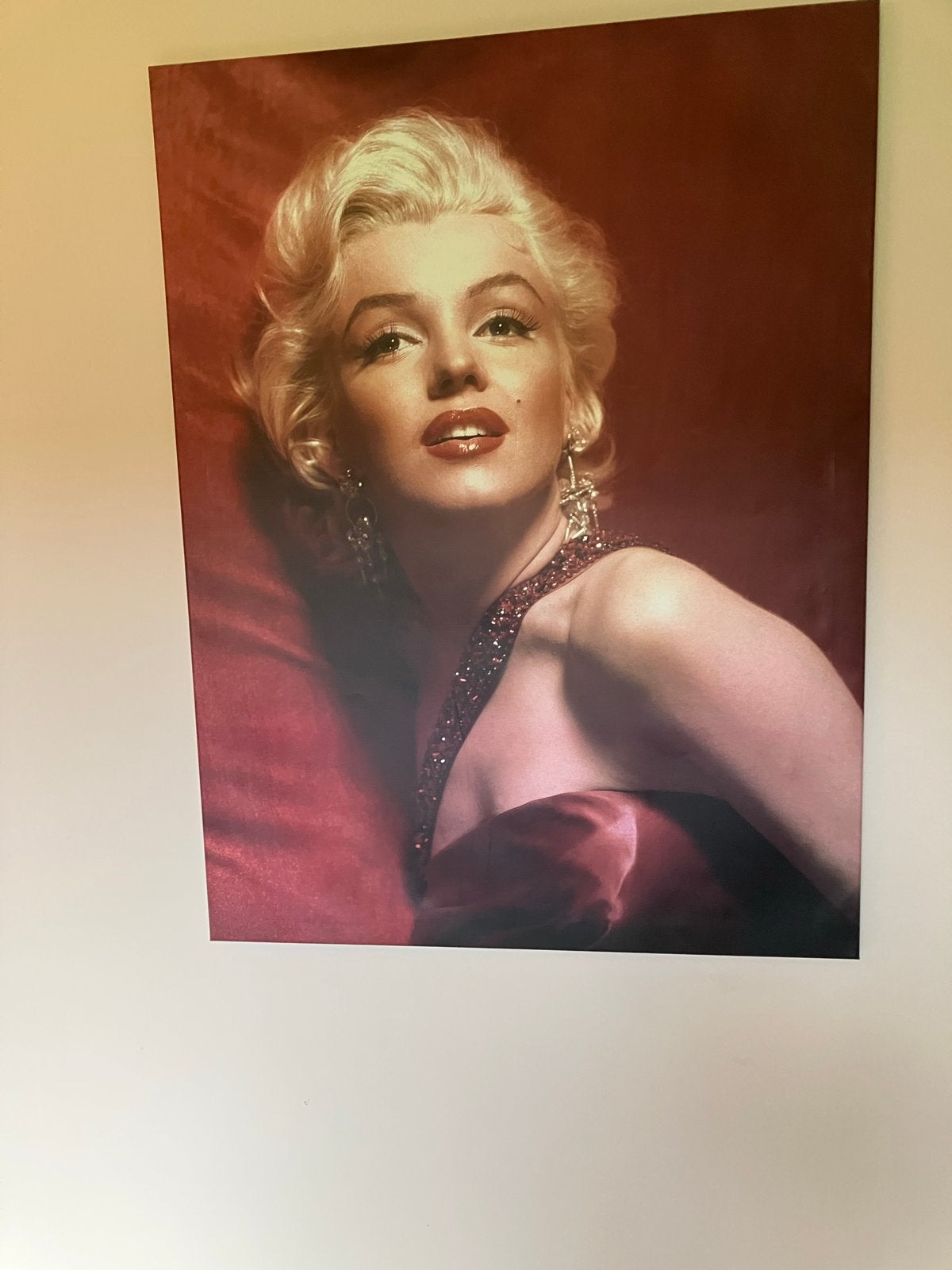 Marilyn Monroe Canvas Schilderij - 90x118 cm, Ophalen, Gebruikt, Schilderij, 100 tot 125 cm
